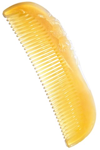 8100720 | Tan's Natural Sheep Horn Comb With Carving Design  | Medicine Health Care Good For Hair