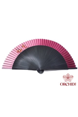 8449723 | Handpainted Design Tortoise-shell Bamboo And Silk Folding Hand Fan 