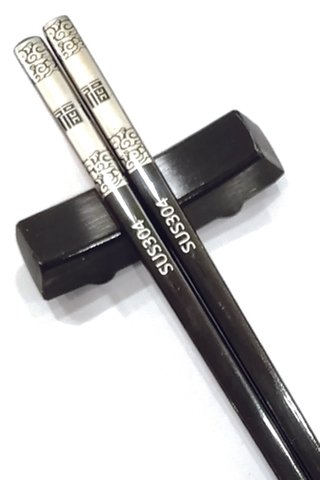 Black Good Luck Design | 304Stainless Steel Chopsticks and Holders Dining Set
