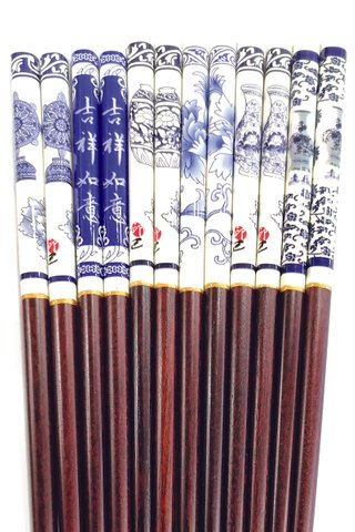 Flowery Life(花样年华) Design | Natural Wood Chopsticks and Holders Dining Set