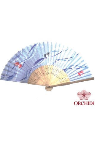 red blue fish | Bamboo And Silk Chinese Style Fan