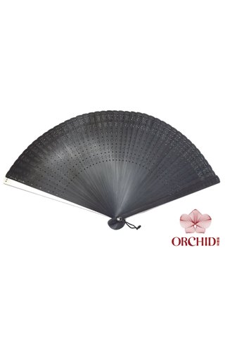 silver line | Plain Design | Handmade Tortoise-Shell Bamboo Chinese Style Hand Fan