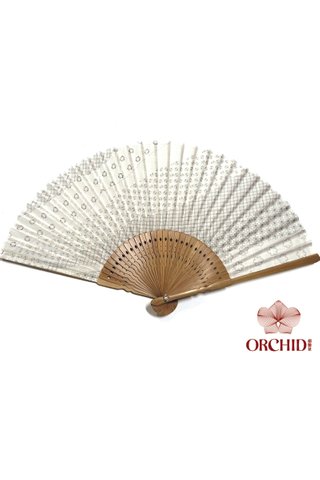 white design| Bamboo And Silk Chinese Style Fan