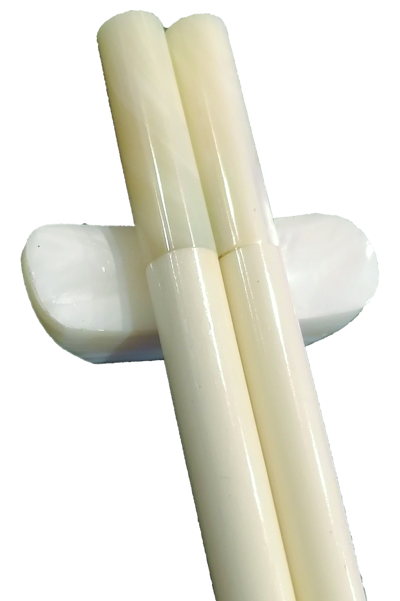 Ox Bone With Round Pearl Chopsticks and Holders Dining Set | Orchid  Chopsticks