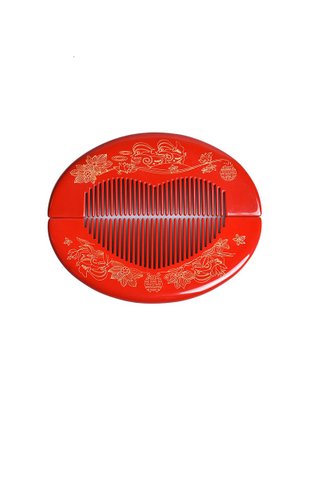 8100348 | Tan's Box Wood Handpainted Design Wedding Comb Gift Set