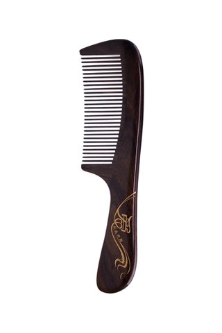 8100102 | Tan's Chacate Preto Wooden Comb with handpainted love start from hair design gift set 