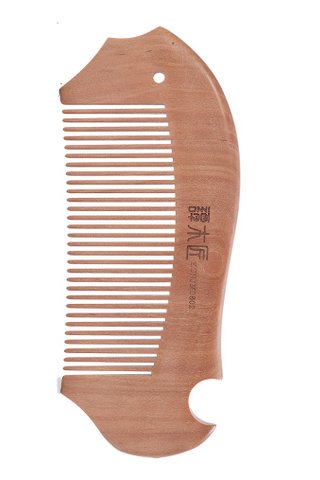 8100064 | Tan's Tendon Wooden Haircare Comb WIth Handmade Fish Design