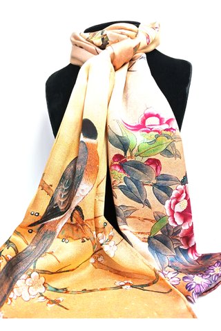100% Silk Scarf Smooth and Soft Long Scarf For Female 10