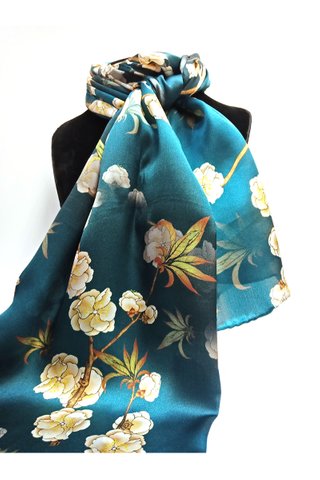 100% Silk Scarf Smooth and Soft Long Scarf For Female 17