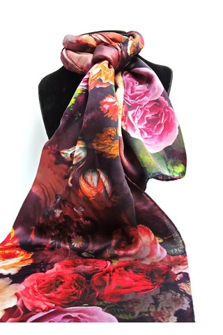 100% Silk Scarf Smooth and Soft Long Scarf For Female 28